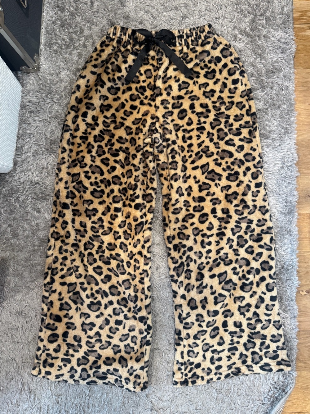 Leopard Print Fleece Pajama Pants